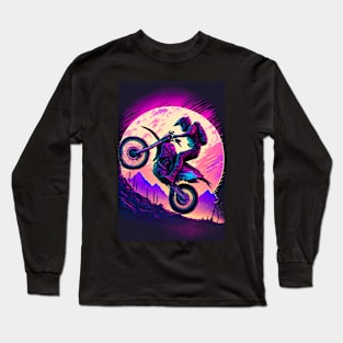 Cyber Future Dirt Bike With Neon Colors Long Sleeve T-Shirt